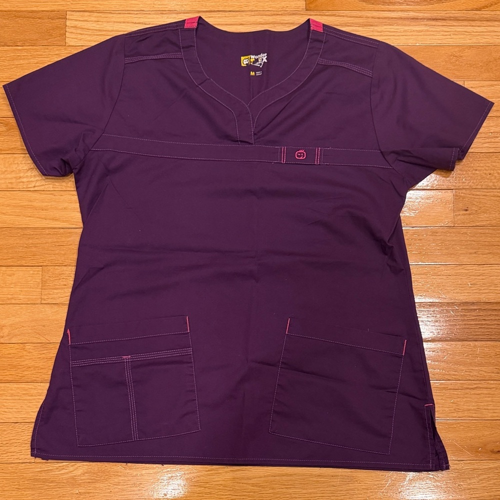 WonderWink Women's Purple Short Sleeve Top
